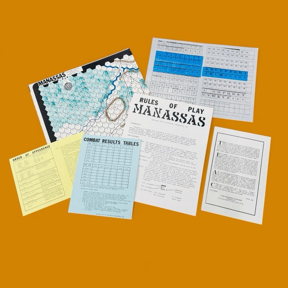 Vintage Manassas Civil War Wargame Unpunched Counters Map 1970s HSP